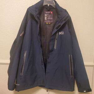 Milley Gore-Tex XCR Waterproof Parka Jacket Mens Size XL Navy Blue Breathable